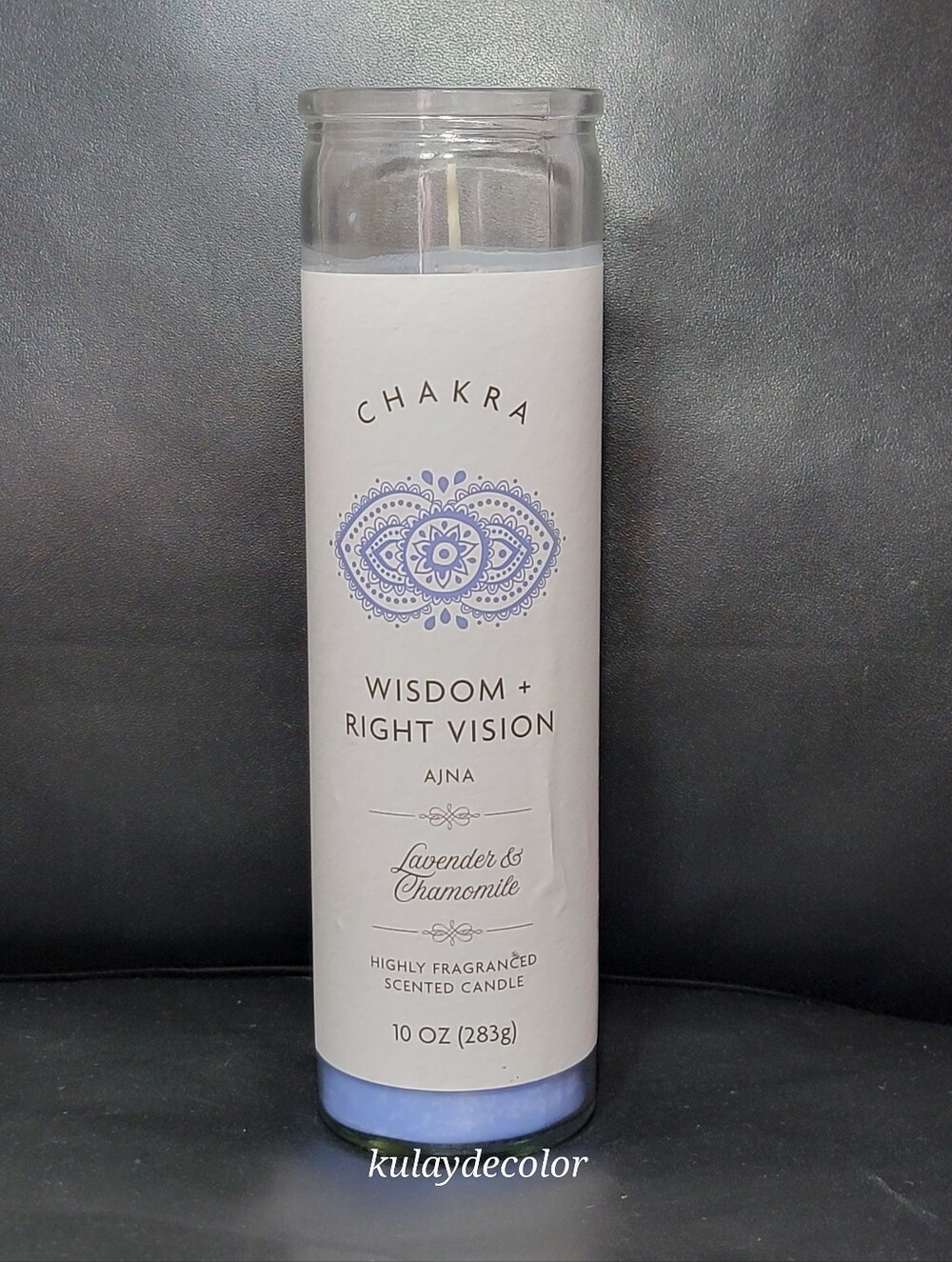 Chakra Ajna Third Eye Candle Wisdom Right Vision Lavender Chamomile Candle 10 oz